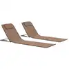 Image de Vidaxl   Tapis De Plage Pliables 2 Pcs   Cadre Acier Robuste   Tissu Résistant   Dossier Réglable Avec Oreiller Intégré