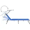 Image de vidaXL Bain de soleil pliable Bleu Aluminium et Textilène