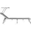 Image de vidaXL Chaise longue pliante avec protection solaire Aluminium et Textiline Gris