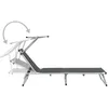 Image de Vidaxl Chaise Longue Pliable Avec Toit Aluminium Et Textilène Gris