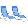 Image de Vidaxl - Chaises Longues Pliables Lot De 2 Textilène Bleu