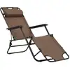 Image de Bains de soleil pliants 2 pcs. avec repose-pieds Marron