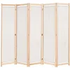 Image de Cloison De Séparation 5 Panneaux Crème 200 X 170 X 4 Cm Tissu