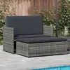 Image de vidaXL Ensemble de salon de jardin 2 pièces avec coussins Poly Rattan Gris