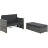 Image de Vidaxl - Salon De Jardin 2 Pcs Avec Coussins Résine Tressée Gris