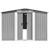 Image de vidaXL Abri de jardin 257x392x181 cm Métal Gris
