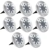 Image de Vidaxl   Lot De 8 Lampes Solaires Led Blanches   Résistantes À L'Eau   Alimentation Solaire   Installation Rapide Avec Chevilles Incluses