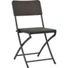 Image de vidaXL Chaises de jardin pliantes 4 pcs. HDPE et acier Marron