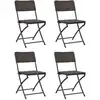 Image de Vidaxl - Chaises Pliables De Jardin 4 Pcs Pehd Et Acier