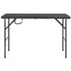Image de vidaXL Table de jardin pliante brune 120x60x74 cm HDPE aspect rotin