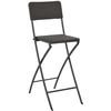 Image de vidaXL Chaises de bar pliantes 2 pcs. HDPE et acier brun aspect rotin