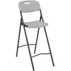Image de vidaXL Chaises de bar pliantes 2 pcs. PEHD et acier blanc