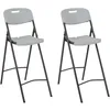 Image de Vidaxl - Chaises De Bar Pliables 2 Pcs Pehd Et Acier Blanc