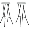 Image de Vidaxl - Tabourets De Bar Pliables Lot De 2 Pehd Et Acier Blanc