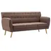 Image de Vidaxl - Canapé À 3 Places Revêtement En Tissu 172x70x82 Cm Marron