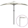 Image de vidaXL Parasol de balcon avec mât en aluminium sable 270x144 cm semi-circulaire