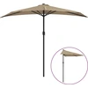 Image de vidaXL Parasol de balcon avec mât en aluminium Taupe 270x144 cm semi-circulaire