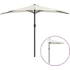 Image de vidaXL Parasol de balcon avec mât en aluminium sable 300x155 cm semi-circulaire