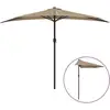 Image de Vidaxl   Parasol Balcon Demi-ronde Taupe 300x155 Cm   Mât En Aluminium 38 Mm   Protection Anti-uv   Mécanisme À Manivelle