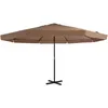 Image de Vidaxl - Parasol D'Extérieur Avec Poteau En Aluminium 500 Cm Taupe