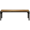 Image de vidaXL Table basse rugueuse en bois de manguier massif et acier 110 cm