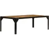 Image de Table Basse Bois Massif De Manguier Brut Et Acier 110 Cm Vidaxl