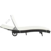 Image de vidaXL Bain de soleil en poly rotin 199 x 60 x 37 cm noir et blanc