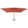 Image de vidaXL Parapluie avec mât en bois 400x300 cm Terracota