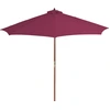 Image de vidaXL Parasol avec mât en bois 300 cm rouge bordeaux