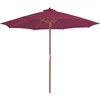 Image de Vidaxl - Parasol Avec Mât En Bois 300 Cm Rouge Bordeaux