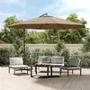 Image de vidaXL Parapluie avec mât en aluminium 350 cm Taupe