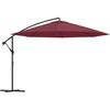 Image de vidaXL Parapluie avec mât en aluminium 350 cm rouge bordeaux