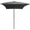 Image de vidaXL Parasol avec mât en bois 200x300 cm Anthracite