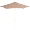 Image de Vidaxl Outdoor Parasol With Wooden Pole 270 Cm Taupe