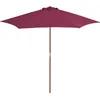 Image de Vidaxl - Parasol Avec Mât En Bois 270 Cm Bordeaux
