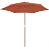 Image de vidaXL Parasol avec mât en bois 270 cm Terracota