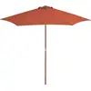 Image de Vidaxl Outdoor Parasol With Wooden Pole 270 Cm Terracotta