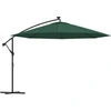 Image de vidaXL Parapluie avec éclairage LED et mât métallique 350 cm Vert
