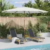 Image de vidaXL Parasol avec mât en bois 350 cm blanc sable