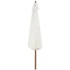 Image de Vidaxl   Parasol Droit 350 Cm   Mât En Bois 48 Mm   Tissu Polyester Anti-uv   Système À Double Poulie   Couleur Blanc Sable