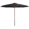 Image de Parasol Avec Mât En Bois 350 Cm Anthracite