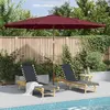 Image de vidaXL Parasol avec mât en bois 350 cm rouge bourgogne