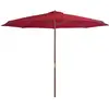 Image de Parasol D'Extérieur Avec Mât En Bois 350 Cm Bordeaux Vidaxl