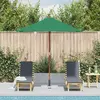 Image de vidaXL Parasol avec mât en bois 150x200 cm Vert