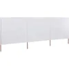 Image de Paravent 3 Panneaux Tissu 400 X 120 Cm Blanc Vidaxl