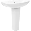 Image de vidaXL Vasque à poser avec colonne Céramique blanche 650x520x200 mm