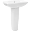 Image de vidaXL Vasque à poser avec colonne Céramique blanche 580x470x200 mm