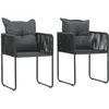 Image de Vidaxl - Chaises D'Extérieur 2 Pcs Avec Oreillers Résine Tressée Noir