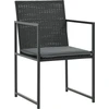 Image de vidaXL Ensemble de jardin 7 pièces avec coussins Poly rotin noir