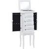 Image de Vidaxl   Armoire À Bijoux Sur Pieds Blanche   Mdf Et Pieds En Bois De Pin   Dimensions 160x40x30cm   Rangement Sécurisé Pour Colliers Et Boucles D'Oreilles